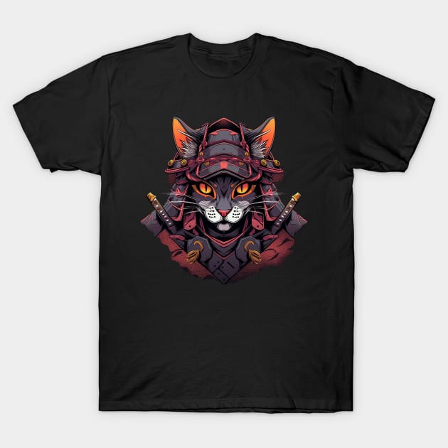 samurai cat T-Shirt by fancy ghost